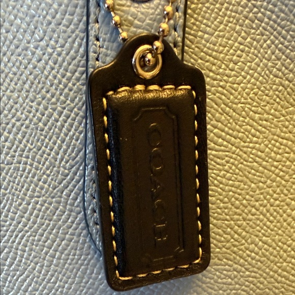 Coach Light Blue Leather Tote Bag with Silk Scarf - Picture 3 of 10